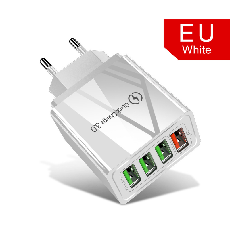 Greitas 48 W įkrovimas 4.0 3.0 USB įkroviklis QC4.0 QC3.0, skirtas „Samsung S10 A50 Xiaomi Mi9 iPhone 11 X 7“ sieniniam adapteriui QC QC_voghion.com