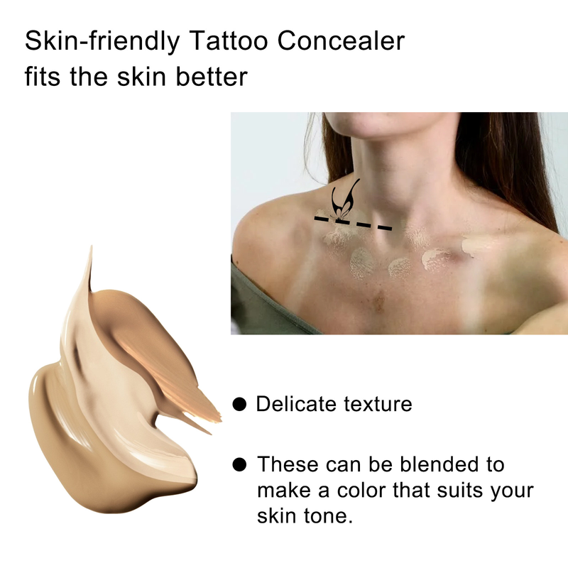EELHOE waterdichte verhelderende cover tattoo moedervlek litteken onzichtbare tweekleurige concealer_voghion.com