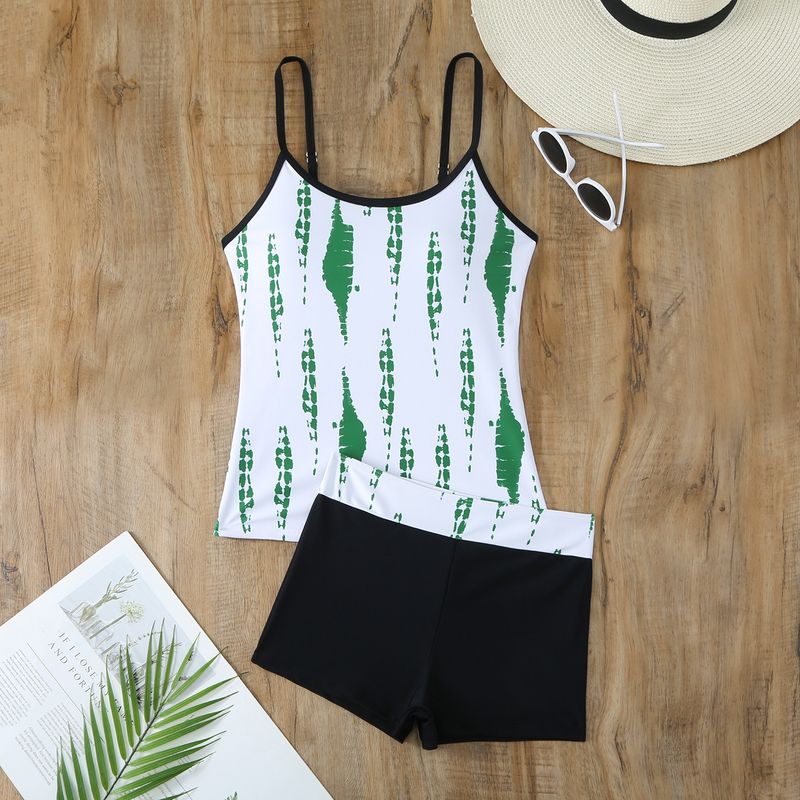 Maillot de bain deux pièces taille haute, style tankini multicolore, tendance 2025, pour femmes_voghion.com