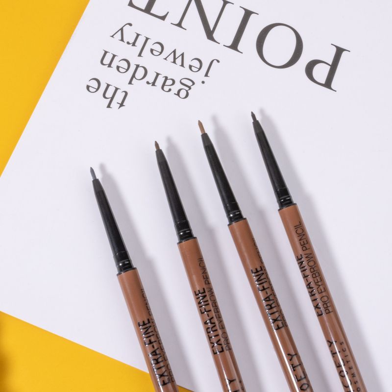 Augenbrauen-Enhancer, doppelköpfiger, ultrafeiner Augenbrauenstift, 4 Farben, natürlich, langanhaltend, wasserfest und schweißfest, verwischt nicht, ultrafeiner Kern, Make-up_voghion.com