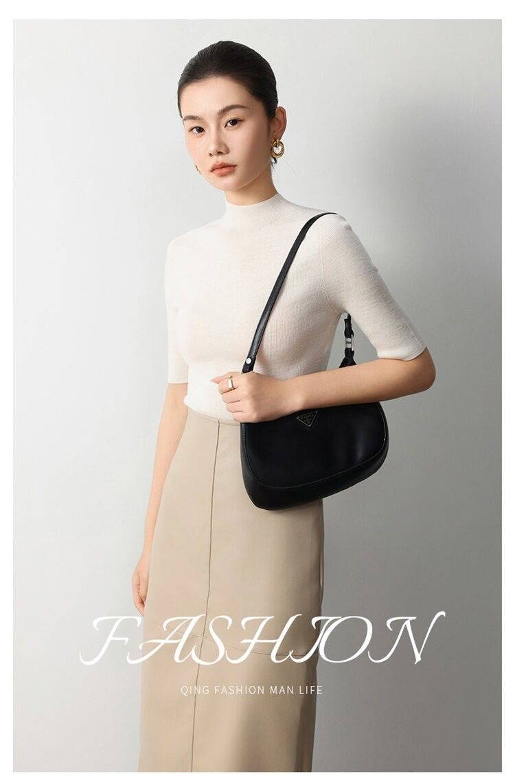 Summer German Yangzi Yarn Island Fine Seamless 100 Half Turtleneck Base Shirt High-End Feel Mid-Sleeve Wool Sweater_voghion.com