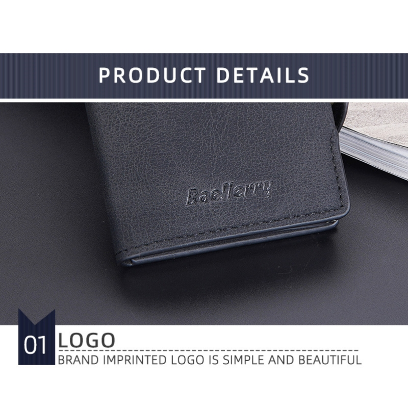 Etui na karty Baellerry New Paragraph Retro Side Push Pop Card RFID Etui na karty Simple Buckle Antymagnetyczny uchwyt na karty_voghion.com
