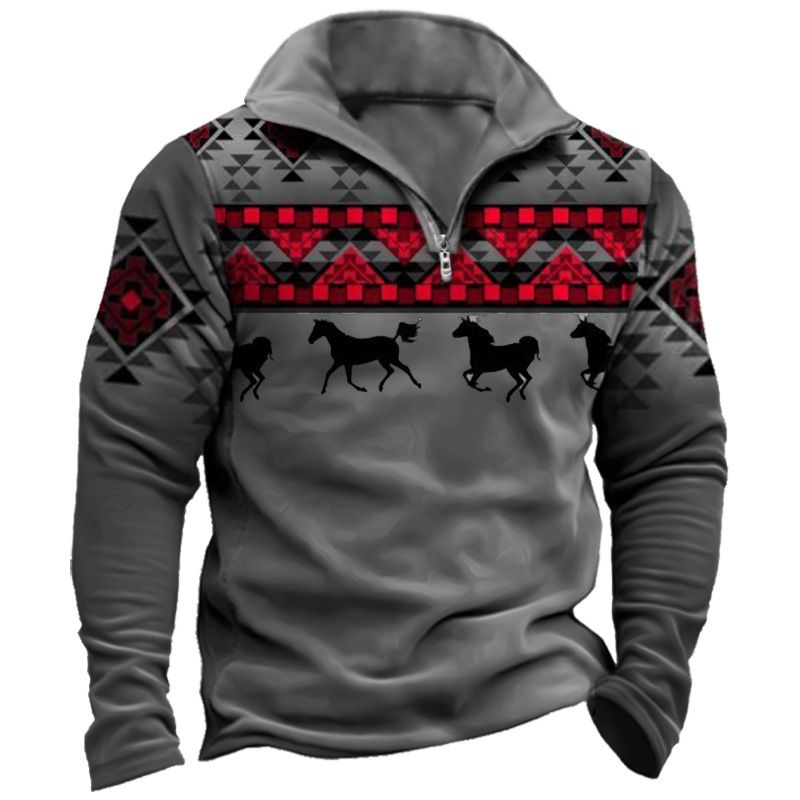 2025 Autumn Winter New Clothing 3D Digital Printing Casual Fashion Men's Long Sleeve Polo Shirt_voghion.com