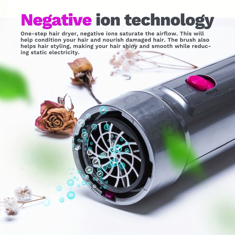 5-in-1 Hot Air Styling Brush Set – Multi-Functional Hair Dryer, Curler, Straightener, And Volumizer, Gifts For Women_voghion.com
