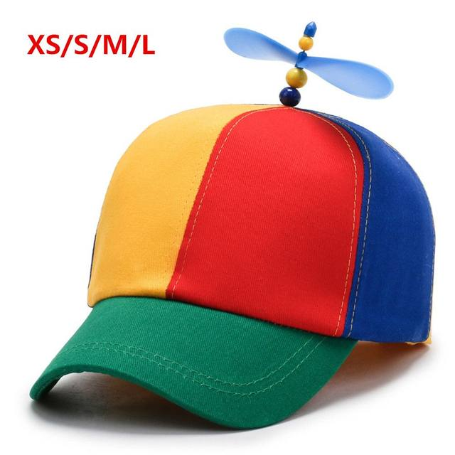 Gorra de bambú con diseño de libélula y arcoíris para el sol, divertida aventura, sombrero para papá, diseño de hélice de helicóptero para niños, niñas y adultos_voghion.com