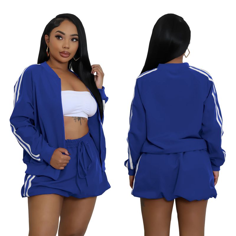 Vêtements pour femmes Mode Vêtements pour femmes Veste à ruban Jupe courte Couleur unie Costume deux pièces Neuf_voghion.com