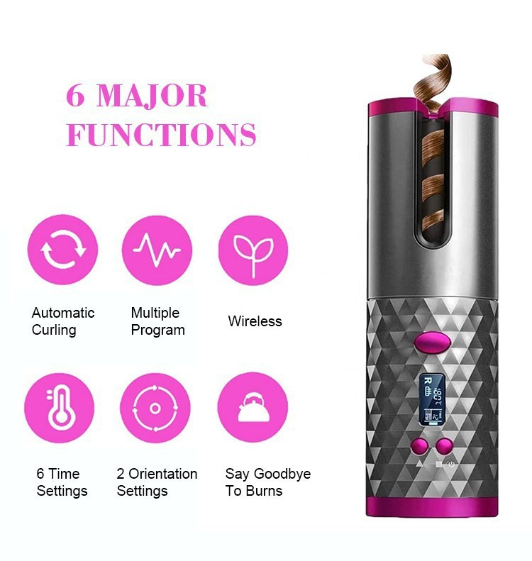 Fier de ondulat mini USB reîncărcabil, ondulator de păr electric și fără fir_voghion.com