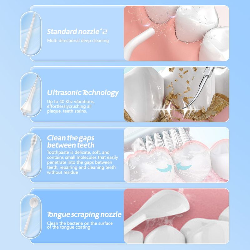 Ață dentară electrică, ață dentară portabilă cu apă, îndepărtarea tartrului, încărcare, curățare orală portabilă și curățarea dinților_voghion.com