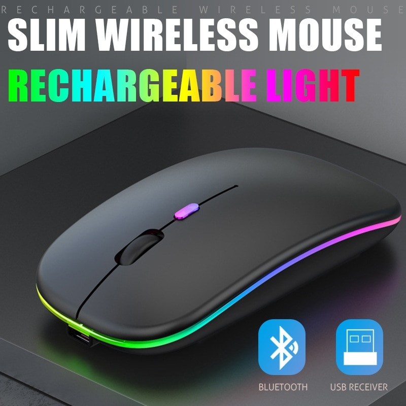 Tablet Phone Computer Bluetooth Charging Luminous 2.4G USB Wireless Portable Mouse_voghion.com