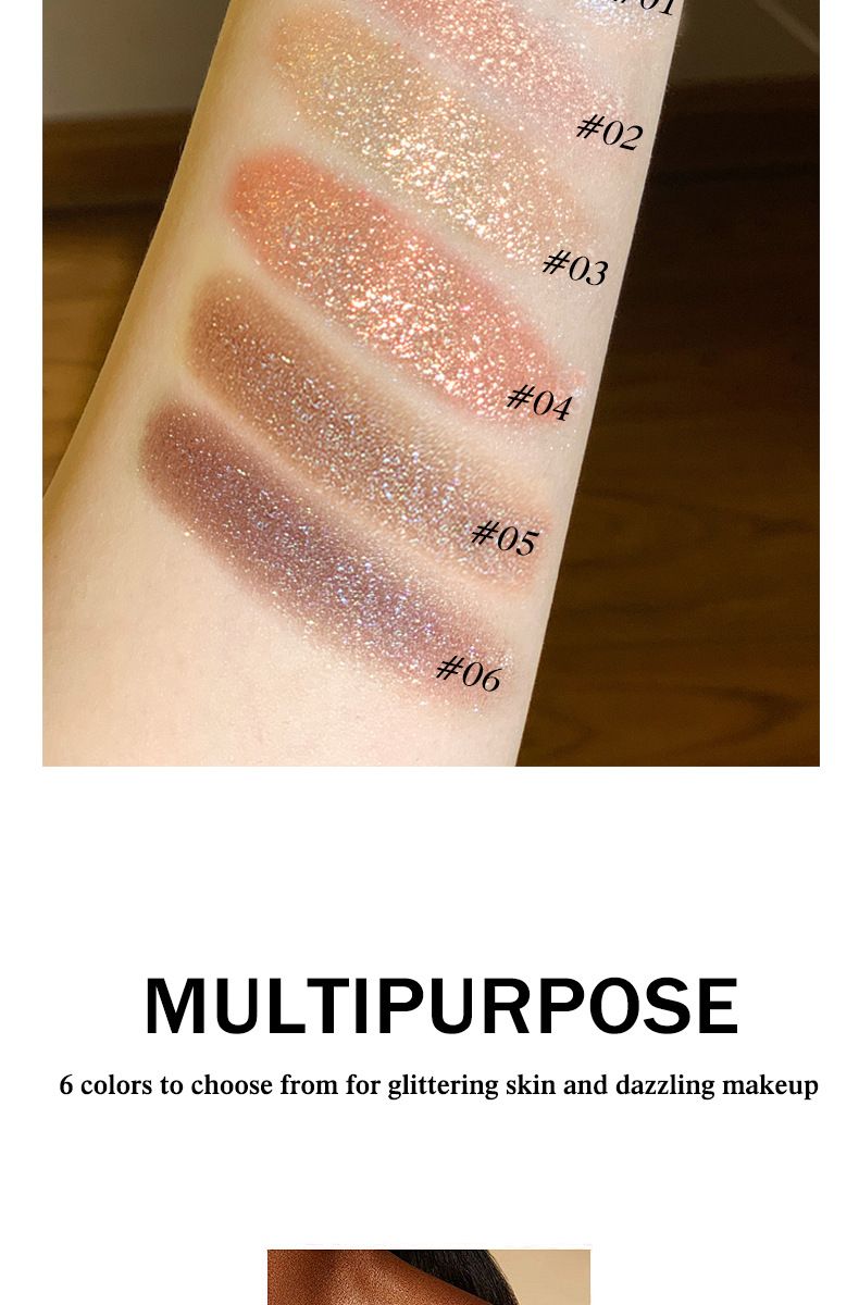 Sombra de ojos Pennifen, juego de sombras de ojos en forma de lápiz, sombra de ojos perlada de metal, maquillaje de ojos perezoso, resaltador, lápiz de seda para ojos, maquillaje de ojos con bordes cruzados._voghion.com