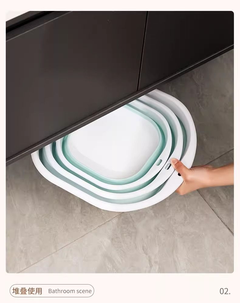 Foldable Wash Basin For Baby Face Washing, Portable Laundry Tub For Travel Dormitory, New User Essential Collapsible Sink_voghion.com