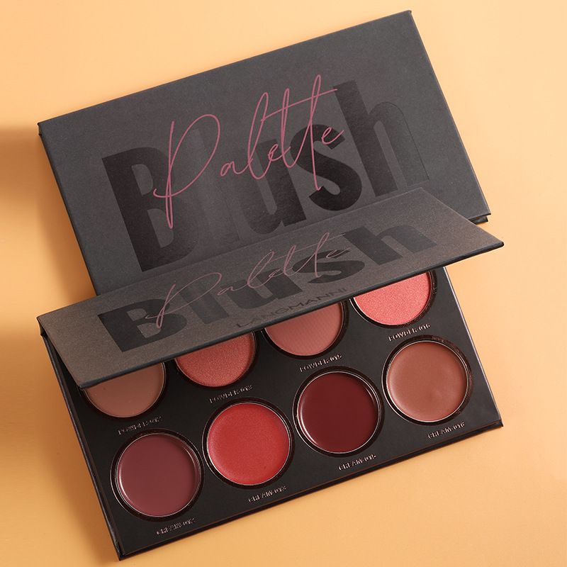 Palette di blush a 8 colori, tavolozza di blush 4 in polvere + 4 in crema, tavolozza di blush per contorni e illuminanti, polvere di blush di lusso leggera opaca brillante brillante_voghion.com