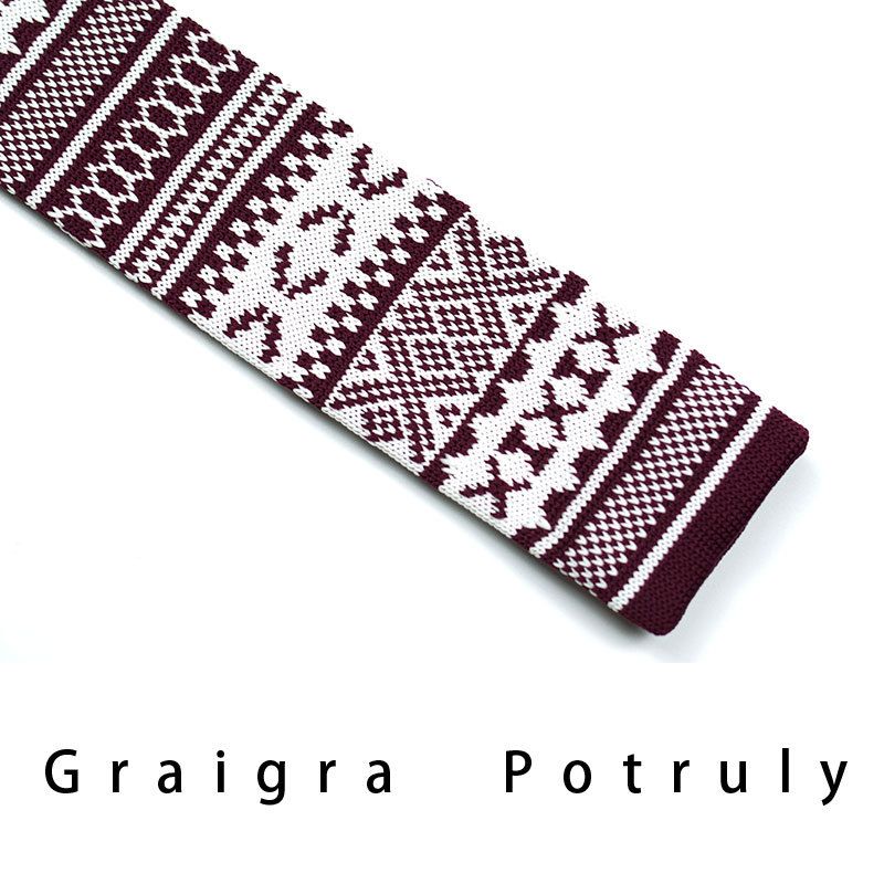 Men's Ties & Handkerchiefs style ethnic style coffee color yellow gray dark green width 6CM men's knitted tie_voghion.com