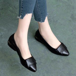 Damen Single Frühling und Herbst Neue dicke Ferse Mama weiche Sohle kleine Lederschuhe für Frauen_voghion.com