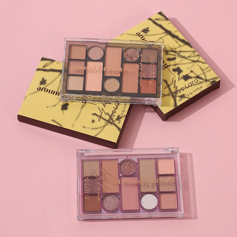 Neue 12-Farben-Platte, natürlich hart zum Entfernen von Make-up, Perlmuttlicht explodiert, mattierter Lidschatten ist zart und leicht zu verblassen_voghion.com