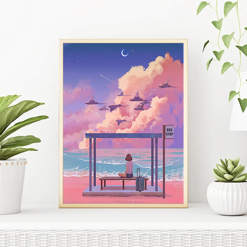 RUOPOTY Oil Paint By Numbers Handmade Decorative Paintings Beautiful Sky Scenery Home Decoration Unique Gift_voghion.com