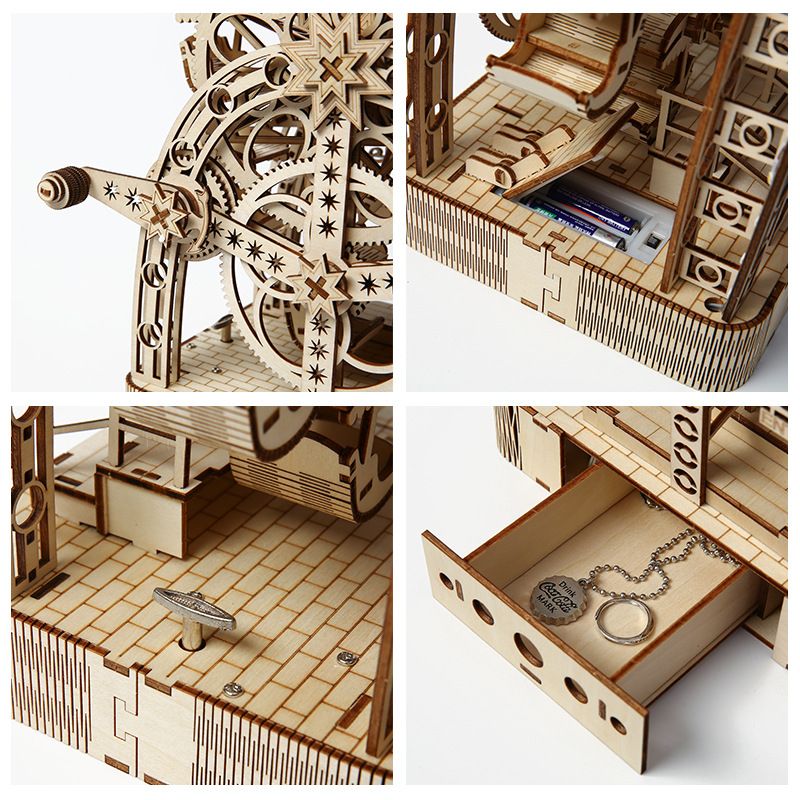 3D tredimensionellt träpussel handvevad pariserhjulsleksak, handgjorda DIY-prydnadspussel för barn födelsedagspresent_voghion.com