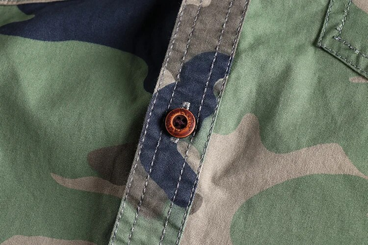 Fashion Wash Camouflage N-Style Workwear Langarmhemd Herren Doppeltaschen Casual Military Jugendbluse_voghion.com