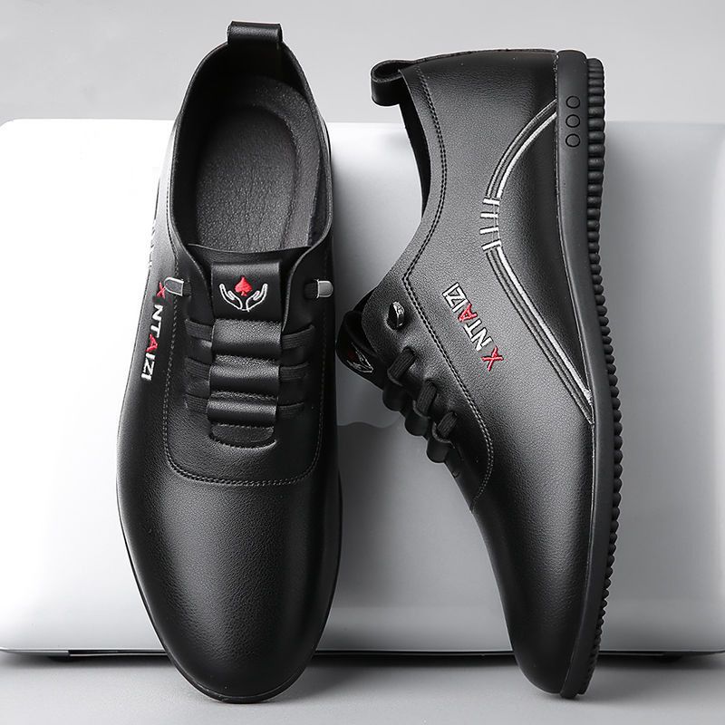 2025 Nieuwe lente- en herfstschoenen voor zakelijke casuals, dunne leren schoenen met zachte zool, lichtgewicht instappers voor heren_voghion.com