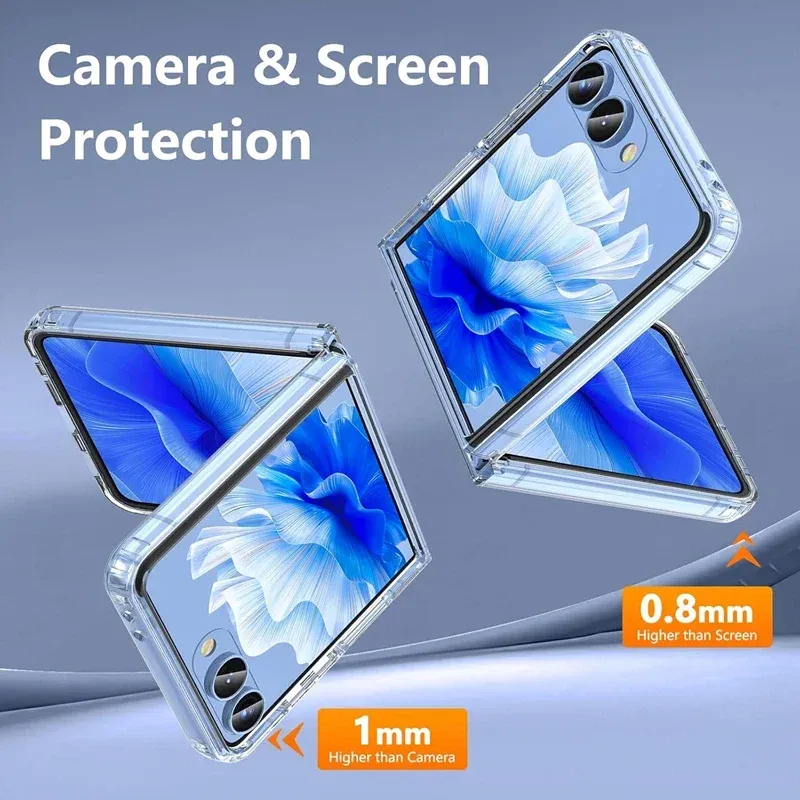 For NEW Samsung Galaxy Z Flip 7 6 5 4 HD Clear Magnetic Case Out Screen Protector For Wireless Charging PC_voghion.com