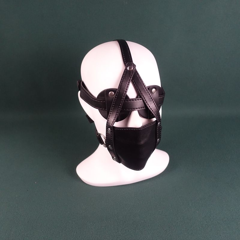 Bavaglio per flirtare con la gola profonda, imbracatura per cavalli, maschera per gli occhi, palla per la bocca, anti-vomito, sexy per uomini e donne_voghion.com