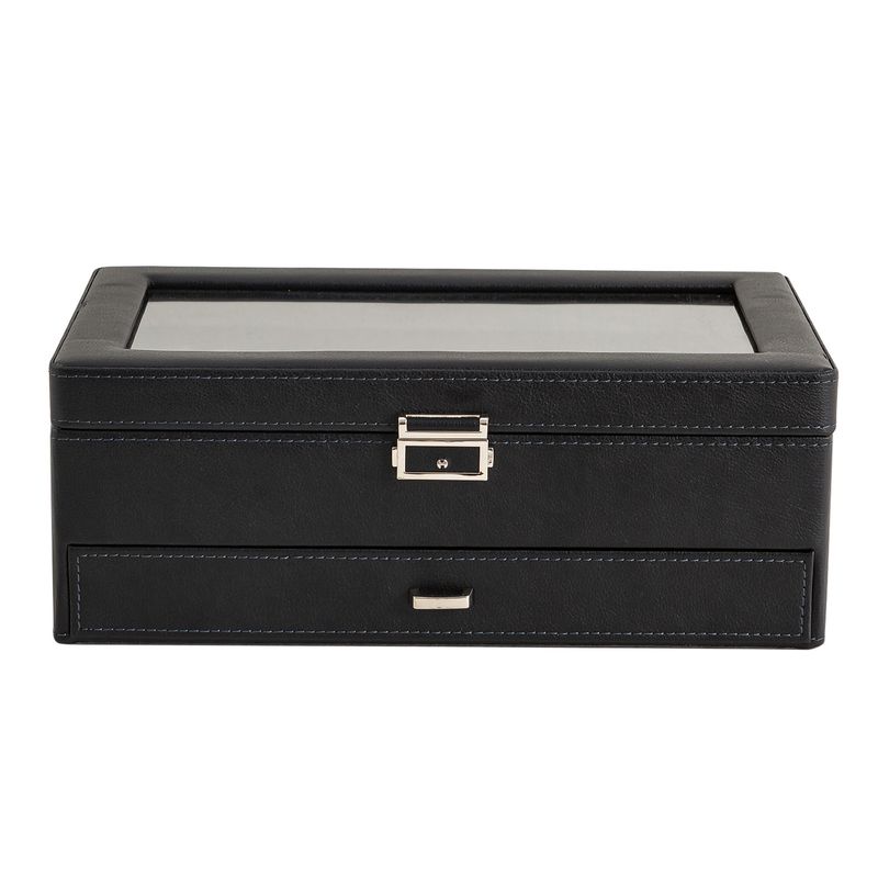 Black Green New Lychee Pattern High End Watch Box 3 Bit 6 Bit 12 Bit Double Layer Watch Jewelry Storage Box_voghion.com