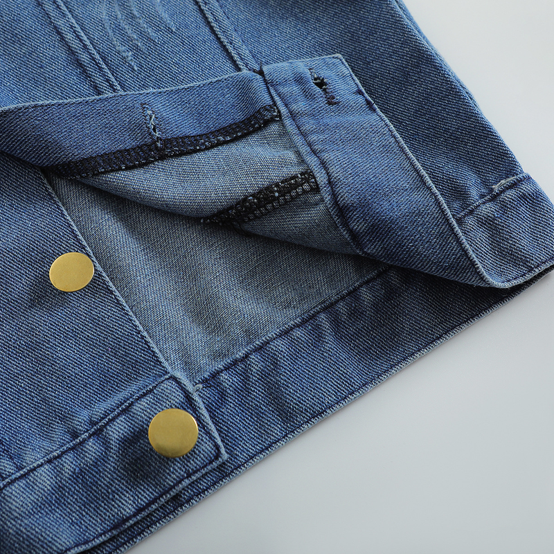 Children's Clothing New Girls' Denim Suits Fashionable Long Sleeved Jackets And Flared Pants_voghion.com