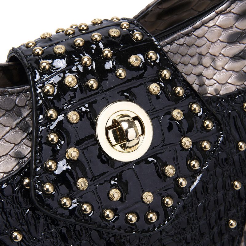 Borsa a mano con tracolla e motivo serpente, stile retrò, da donna_voghion.com