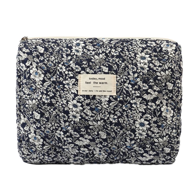 Borsa da donna piccola, fresca e carina, in cotone, borsa per cosmetici, portatile, con scatola floreale carina_voghion.com