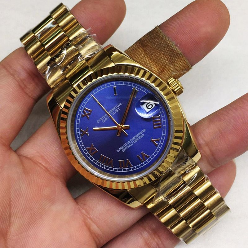 Laojia Tooth Ring Gold Single Calendar DJ Log Fully Automatic Xitai Movement Mechanical Watch_voghion.com