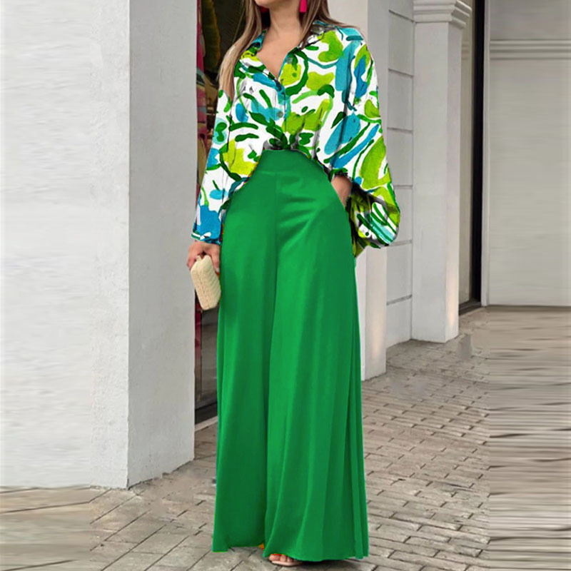 Camicie stampate popolari Pantaloni stile INS Abiti casual alla moda_voghion.com