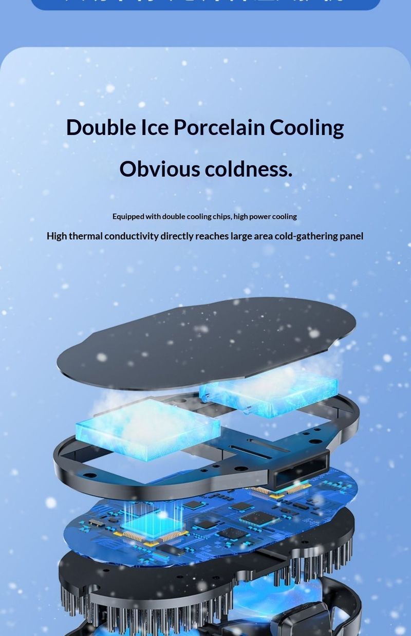 Digitex Live Streaming Dedicated Phone Cooler Cooling Artifact Semiconductor Refrigeration Ultra-Quiet Ice Seal Back Clip Stand_voghion.com
