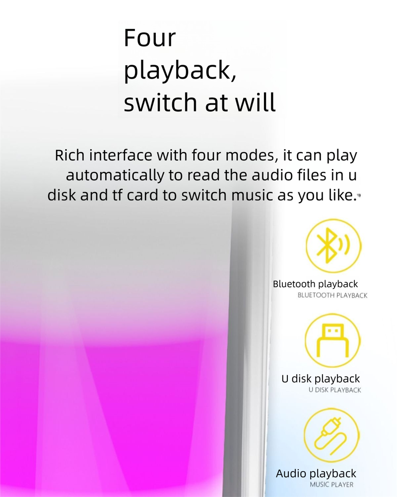 ZIDLI Magnetic Power D1 PRO Symphony Wireless Bluetooth Cool RGB Lighting Stereo Subwoofer Speaker_voghion.com