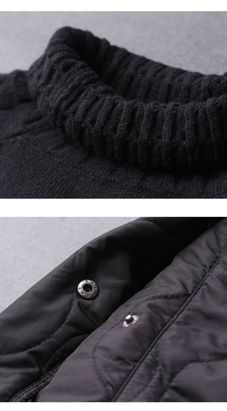 Frae Kleeder Pullover Splicing Strick Pullover fir Fett MM Héichhals Pullover Bottom Shirt fir Fraen Zwee Stéck Tops Hierscht a Wanter nei_voghion.com