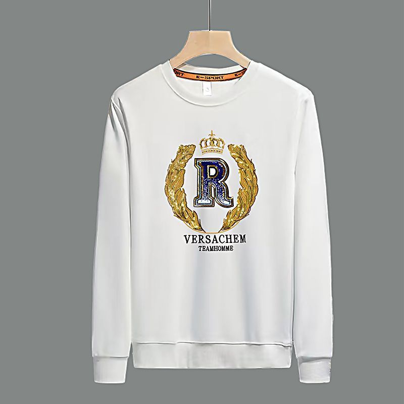Sweatshirt men 2023 autumn winter long sleeved T-shirt embroidered sequin letter round neck shirt, middle-aged and young_voghion.com