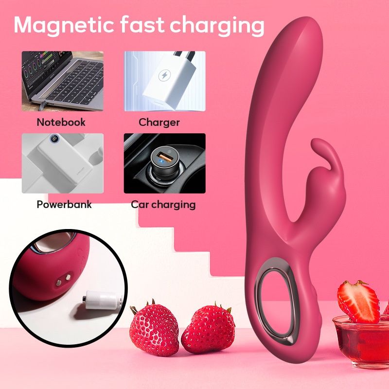 LuvBox Jimei Rabbit Vibratore Doppia Vibrazione Sex Toy Femminile Masturbatore Elettrico Inseribile Punto G Miele Fagiolo Ricaricabile_voghion.com