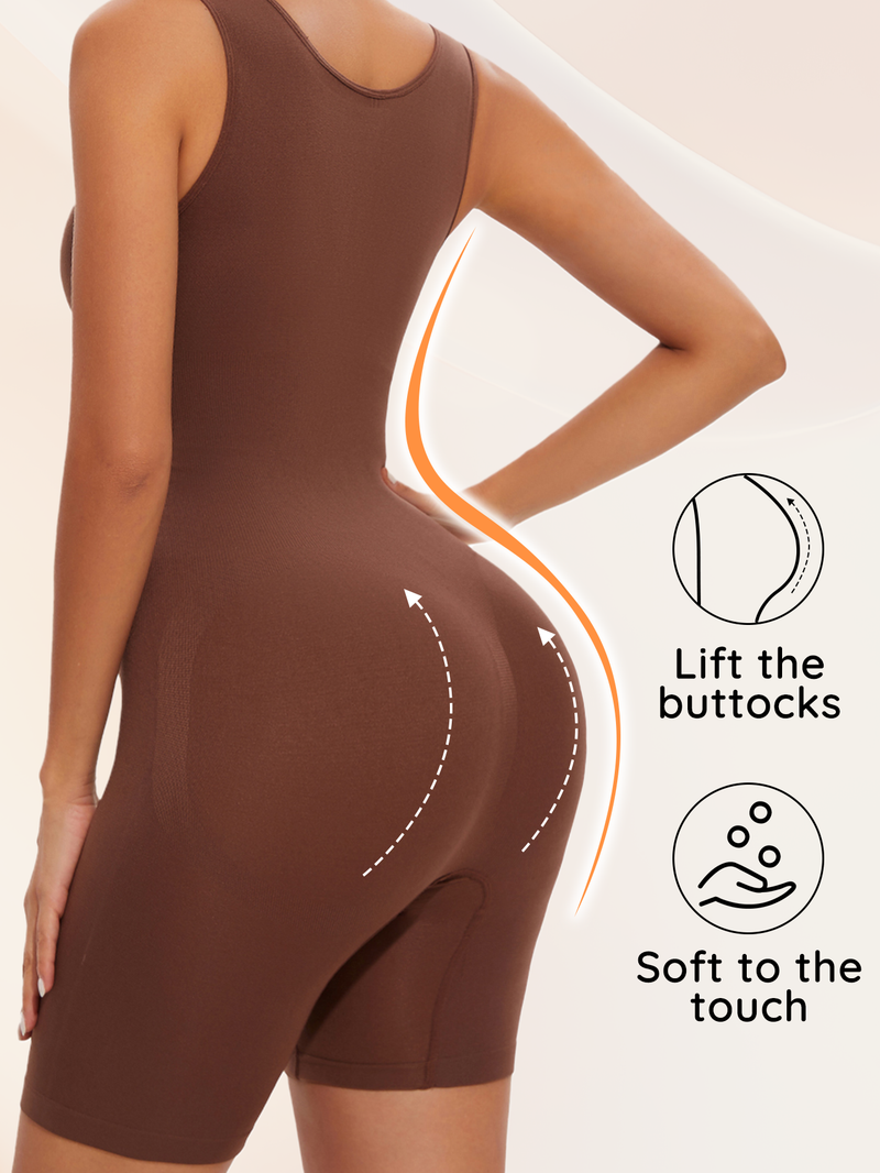 POKARLA Sexy Bodysuits Full Coverage Shapewear Oberschenkel-Figurformer Body mit breiten Schultern Figurformender Jumpsuit Nahtlose Shapewear Schlankmachend_voghion.com
