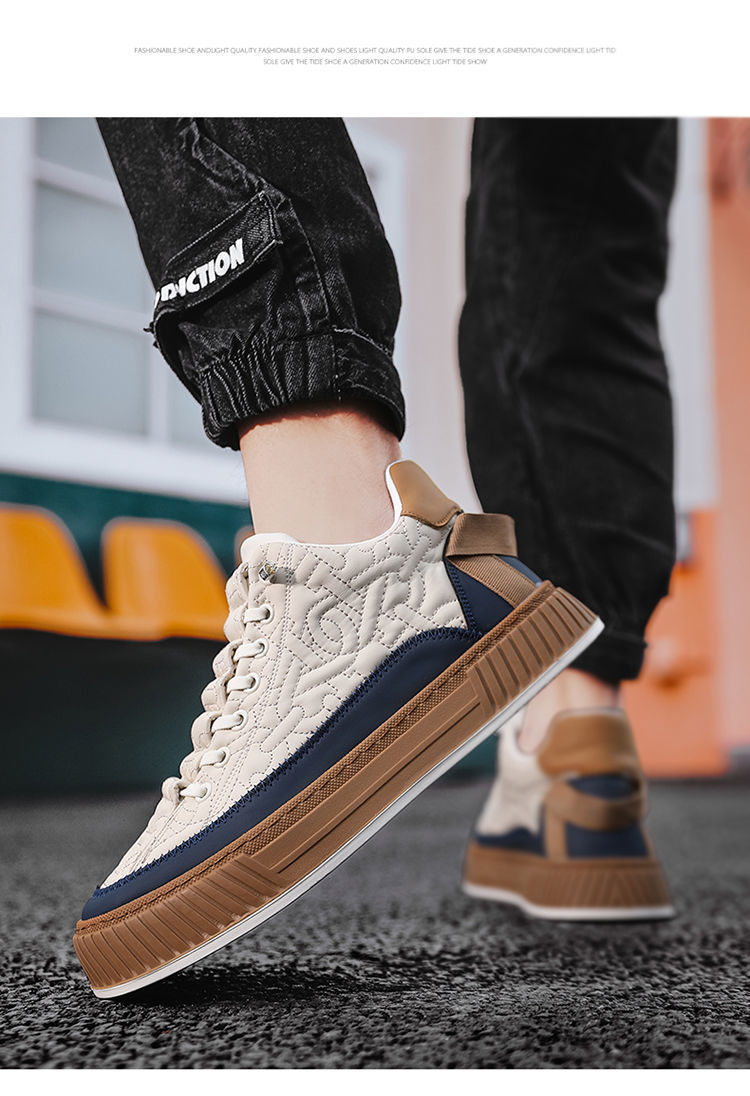 P7 Gränsöverskridande Sneakers med tjocka sulor Herr 2023 Vår Ny Hot Style Koreansk version Trendiga Studenter Matchande lätta sportskor_voghion.com