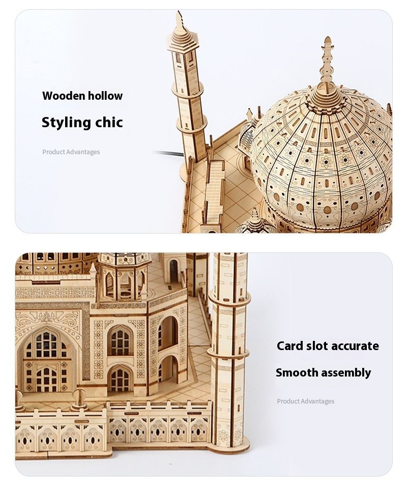 Castle Simulation 3D Model Decoration Wooden Puzzle Children's Early Education Toys_voghion.com
