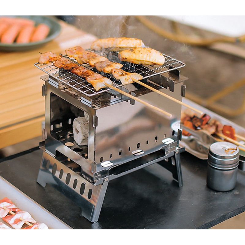 Réchaud à bois pliable et amovible pour extérieur, barbecue, camping_voghion.com