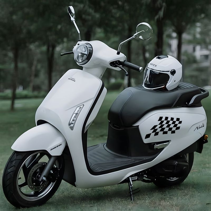 Adatto per Honda NS125LA con griglia bianca e nera, adesivi decorativi per veicoli elettrici in stile sportivo._voghion.com