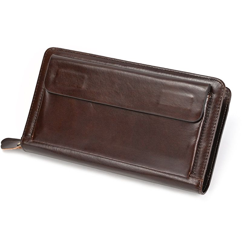 Herren Clutch Tasche Handgelenktasche Business Geldbörse mit Handschlaufe Große Kapazität Herren Clutch Crazy Horse Leder Retro Clutch Tasche Erste Schicht Rindsleder_voghion.com