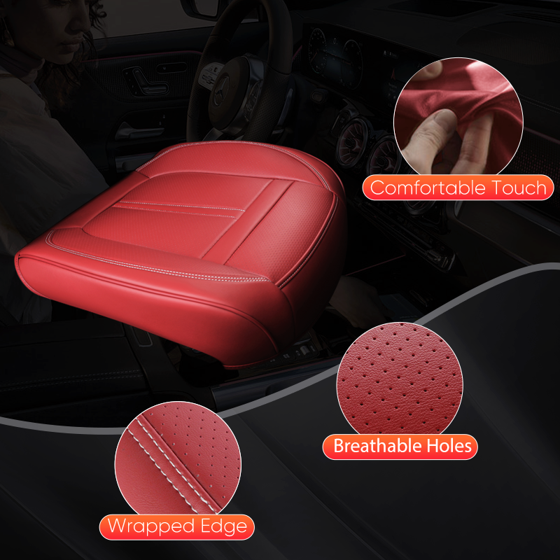 1PCS Nappa Leather Anti-Slip And Full Wrap Driver Protector Mat Front Bottom Car Seat Cushion Cover_voghion.com