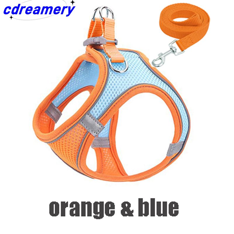 Reflective Pet Harness Dogs Strap With Leash Adjustable Harness Vest Breathable Collars For Chihuahua Small Large Dogs_voghion.com
