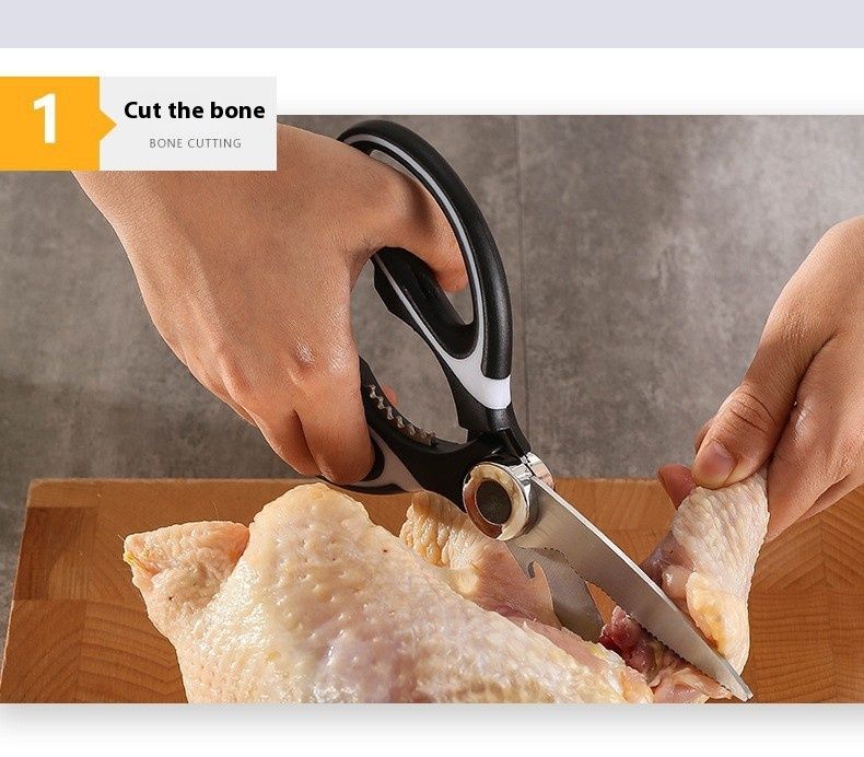 Edelstahl-Multifunktionsküche für Haushaltsfisch, starke Hühnerknochen-Grillfleischschere, große Schere_voghion.com