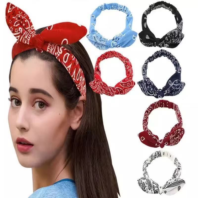 Nuovo elastico annodato con orecchie da coniglio, fascia elastica in filo d'acciaio, accessori per capelli da donna_voghion.com