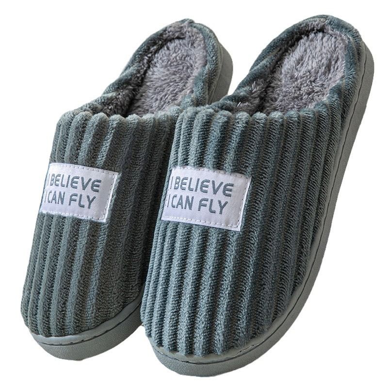 Baumwollpantoffeln Herren, Herbst Winter, Indoor Home, Wollpantoffeln, Warm Und Niedlich, Geeignet Für Den Heimgebrauch, Paar, Baumwolle_voghion.com
