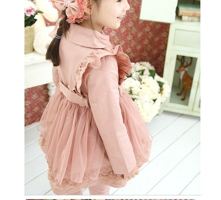 Children's Clothing Girls Windbreaker New Korean Style Stylish Middle And Large Children's British Style Medium And Long Princess Coat_voghion.com