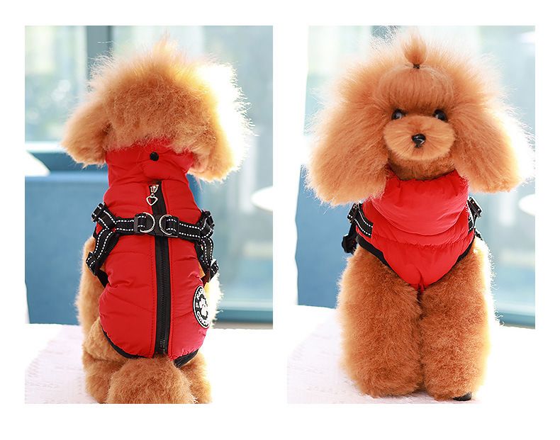 Uus puuvillane jope rinnakorvi seljaga, koeravest, sügistalvised paksud lemmikloomariided_voghion.com