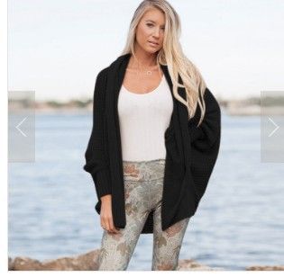 Damen-Strickjacke mit Fledermausärmeln, Damenpullover, Mantel, lange Ärmel, ausgehöhlter Schal_voghion.com